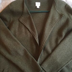 JCREW Vanessa sweater jacket Olive green S
